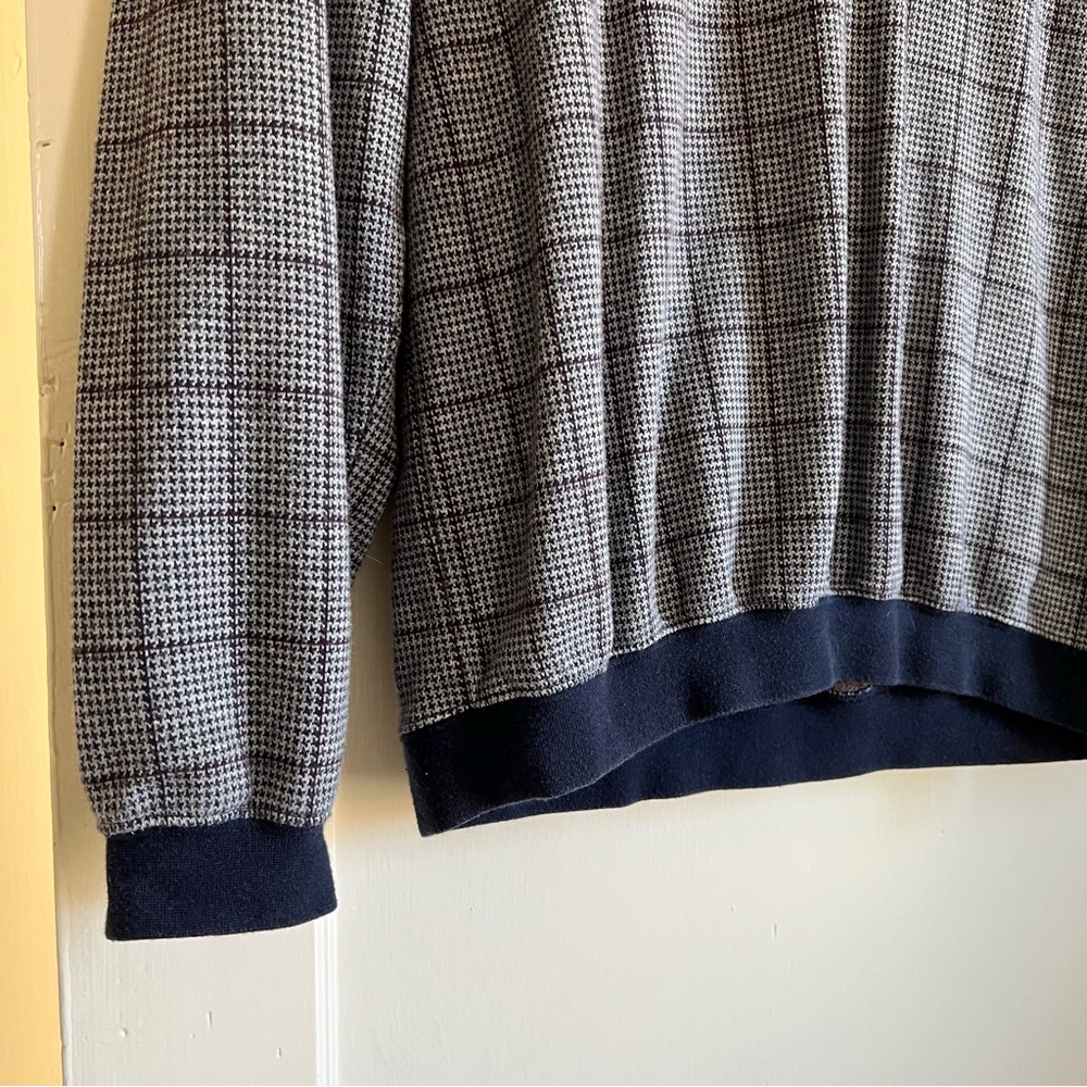 Vintage Pullover 3/4 Button Up Collar Mens Safe Harbor Sportswear Large Plaid - Picture 2 of 7